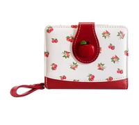 Sunwel Fashion Cutest Fruit Prints Wallet Card Slots Small Wallet with Zipper Coin Pouch Wallet for Women Girls, RED APPLE, Simple