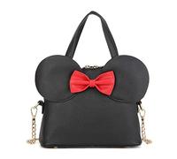 Sunwel Fashion Cutie Women's Dome Mouse Ears Bow Handbag for Women, Black, Small, Black, Small