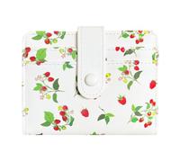 Sunwel Fashion Fruit Prints Small Wallet with 8 Card Slots & Zipper Coin Pouch for Women, RAPSBERRY, Simple