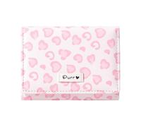Sunwel Fashion Girls Cute Cow Print Mini Wallet Small Wallet Cash Pocket Card Holder ID Window Purse for Women, PINK LEOPARD PRINT, Cute