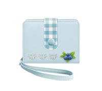 Sunwel Fashion Strawberry Wallet Card Holder Small Cute Wallet Zipper Coin Pocket Wallet for Women Girls, BLUEBERRY, Minimalist