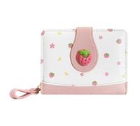 Sunwel Fashion Strawberry Wallet Card Holder Small Cute Wallet Zipper Coin Pocket Wallet for Women Girls, STRAWBERRY, Minimalist