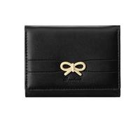 Sunwel Fashion Wallets Girls Cute Coquette Bow Small Wallet Aesthetic Card Holder ID Window Purse for Women, BLACK, Coquette