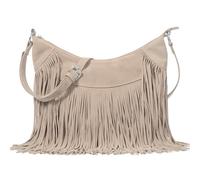 Sunwel Fashion Women Fringe Hobo Bag Western Purse Shoulder Bag Vegan Suede Tassel Hippie Crossbody Bag, Nude