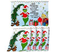 Sunwer Linen Merry Grinchmas Placemats Set of 4 Green Elf Place Mats Christmas Winter Holiday Party Decoration for Home Kitchen Dining Table Supply