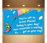 Sunwer Oh The Places You'll Go Photo Booth Backdrop Graduation Back to School Travel Theme Party Decor Wall Hanging Background Decoration Supply (5.9×3.6ft)