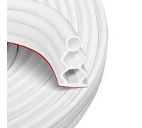 SUNWERK 12M Draught Excluder for Doors Fits Big Gaps, Extra Thick Self Adhesive Draft Excluder for Doors Insulation Strip Waterproof Door Soundproofing (White)