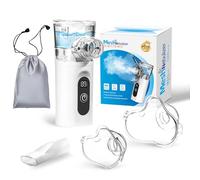SUNWERK Nebuliser Machine for Adults, Portable Handheld Mesh Nebuliser, Rechargeable Self-Cleaning & Advanced Digital Display Silent Nebulizer with Adjustable Mist for Home and Travel