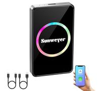Sunweyer SW12 Pro Wireless CarPlay Adapter Android Car Streaming Box with Netflix, YouTube, Hulu, App Installation - AI Box, Dual WiFi, Bluetooth, HDMI, LED Ambient Light, for Wired CarPlay Cars