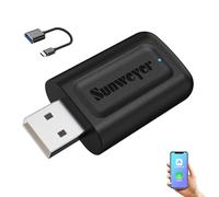 Sunweyer Wireless CarPlay & Android Auto Adapter 2 IN 1 Auto Connect Box, Supports Online Updates Wired to Wireless for Cars from 2015 & iPhone iOS 10+