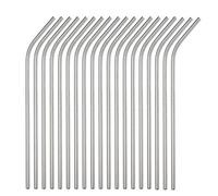 Sunwinc Reusable Metal Straws in Bulk 100 Pieces,8.5'' x 6mm Stainless Steel Straws for 20oz 30oz Tumbler Yeti Cup,Curved Bent Metal Drinking Straws Bulk For Wholesale (100pcs All Bent -8.5" Silver)