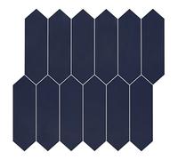SUNWINGS Backsplash Tile for Kitchen Peel and Stick, Stone Composite Self Adhesive Tiles Long Hexagon Mosaic Wall Tile for Kitchen, 12 Inch x 11.22 Inch 10 Sheets Navy Blue