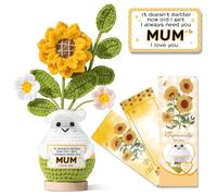 Sunwuun Mothers Day for Mum Gifts from Daughters and Son,Emotional Support Crochet Plush Handmade Positive Crochet Sunflower Gift for Mum Birthday