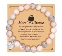 Sunwuun Teacher Gift Bracelet, Leaving Gift Teacher, Bracelet Women, Teacher Gifts for Teachers, Farewell Gift Teacher, Mittelgroße, Stone, No Gemstone