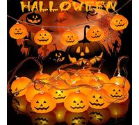 Sunwuun Upgraded 20 PCS 8 Modes Halloween Pumpkin String Lights Decorations for Room Garden Decoration, 3 Metres Halloween Decoration Lights for Indoor Outdoor Decoration
