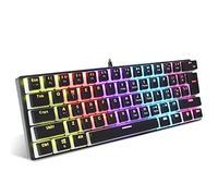 sunxueli Wired Gaming Keyboard 61 Keys 12 Colorful Mixed Backlit Mechanical Keyboard with Mechanical Green Switch Pudding keyCap Support 21-Key Conflict-Free Input/577