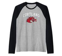 SUNY Cortland Red Dragons Athletics Logo Raglan Baseball Tee