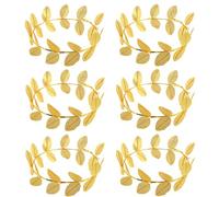 Suny Smiling 6 Pcs Greek Goddess Accessories,Leaf Headband Gold Leaf Wreath Crown Lightweight Greek Goddess Headband, Quality Knitted Fabric Material,for Men Women Toga Party Decoration Accessories