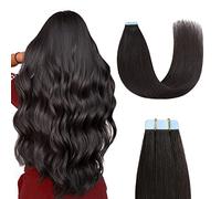 Sunya Tape Hair Extensions Human Hair Natural Black Tape In Hair Extensions Remy Human Hair Tape Extensions Invisible Skin Hair Weft Seamless 14 Inch 20pcs/Pack 40g