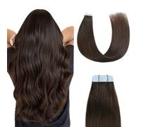 Sunya Tape in Hair Extensions Human Hair Invisible Tape Hair Extensions 20 inch Tape in Hair Extensions Dark Brown Straight Hair Extensions Tape in 50g 20pcs/Pack