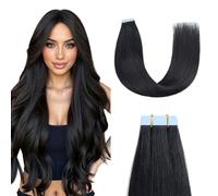 Sunya Tape in Hair Extensions Human Hair Jet Black 20 Inch 50g 20pcs/Pack