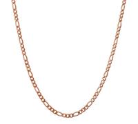 SUNYARAN Handmade Pure Copper Chain Figaro Necklaces for Men & Women (Smooth Finish), Solid Copper Statement Jewelry Set Gift for Women & Men (Available in 16 to 26 Inches), 16 INCH, Copper, No