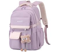 SUNYBLIS School Bags For Girls,Aesthetic Back to School Backpack Cute Preppy with Pendant Ladies Rucksack Women Lightweight Waterproof Travel Back Pack for Teenage Primary Secondary School - Purple