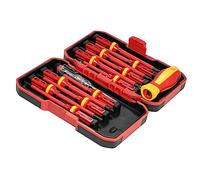 Sunydog 13pcs 1000V Changeable Insulated Screwdrivers Set with Magnetic Slotted Phillips Pozidriv Torx Bits Electrician Repair Tools Kit