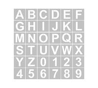 Sunydog 36pcs 4 Inch Letter and Number Stencils Reusable Washable Alphabet Stencils Environment-Friendly PET Art Craft Templates for Painting On Wood Fabric Wall Door Decor Home Sign