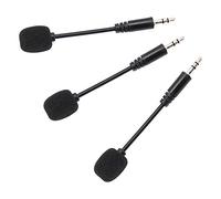 Sunydog 3PCS 3.5mm Jack Mini Microphone with Clear Sound for KTV and Meeting Use Flexible 100mm Black