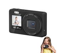 Sunydog 4K Digital Camera, Dual Screen, Auto Focus, 18x Zoom, 2.4 Inch Portable Display, Ideal for Creative Compositions and Recording Precious Moments (Black)