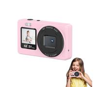 Sunydog 4K Digital Camera, Dual Screen, Auto Focus, 18x Zoom, 2.4 Inch Portable Display, Ideal for Creative Compositions and Recording Precious Moments (Pink)