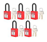 Sunydog 5 Sets Lockout, Lock 38mm Nylon Engineered Security Keyed (Red)