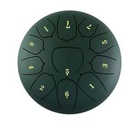 Sunydog 6 Inch Steel Tongue Drum 11 Notes Handpan Drum with Drum Mallet Finger Picks Percussion for Meditation Yoga(Green)