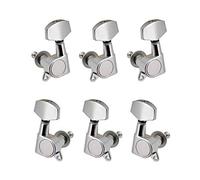 Sunydog 6pcs Sealed Guitar String Pegs Locking Tuners 3L3R Tuning Pegs String Tuners Electric Acoustic Guitar Tuner Machine Heads Knobs 3 Left 3 Right(Silver)