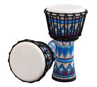 Sunydog 8 Inch Djembe Hand Drum Portable African Drum Goblet Thin Goatskin Head ABS Resin Body Colorful Art Patterns for Travel Performance Practice (Blue)