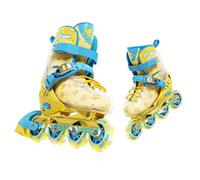 Sunydog Adjustable Inline Skates with LED Wheels for Kids Outdoor Sports, Light Up Roller Skates for Boys and Girls, 3 Sizes Ages 6-12 (Yellow M)