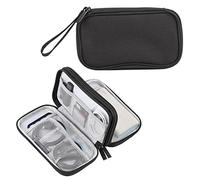 Sunydog Double Layer Electronic Organizer Bag, Portable Travel Cable Cord Charger Earphone Storage for Home and Daily Use with Easy-to-carry Design, Suitable for Business Trip, S (Black)