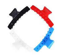 Sunydog Durable Hair Claw Clips 12PCS Double-Hinged Design for Hairdressing and Styling Tools for Salon Professionals Black and White Plastic 3.1"