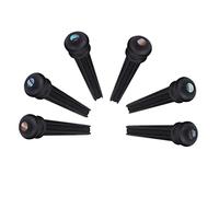 Sunydog Ebony Bridge Pins Abalone Shell 6pcs Set Acoustic Guitar Accessories - Premium Quality, Durable