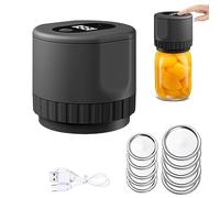 Sunydog Electric Mason Jar Vacuum Sealer Kit,Cordless Automatic Jar Sealer Kit for Food Storage and Fermentation with Wide-Mouth and Regular-Mouth Mason Jar Lids, Kitchen Tools