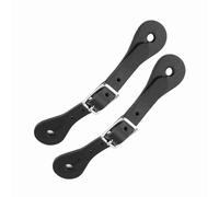 Sunydog Horse Riding Genuine Leather Spur Strap Equestrian Set Men Outdoor Sports Brown - Premium Quality, Durable (Black)