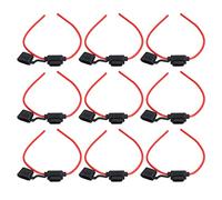 Sunydog Inline Holder Set with Easy Wiring for Automotive and Electrical Use, 10 Pcs, Oxygen Free Copper, 30A, ABS (14AWG, 20A)