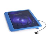 Sunydog Laptop Cooler Pad with Quiet Fans for 14" or Below Notebook, Ergonomic Design with USB Hub, Lightweight Metal Mesh (Blue)