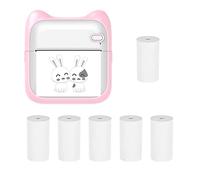 Sunydog Mini Thermal Printer, Portable Pocket Photo Printer 203dpi Wireless BT Connection for Picture Lable DIY Handcraft List Meno Notes Journal Receipt Paper Instant Printer Sticker with 6 Roll