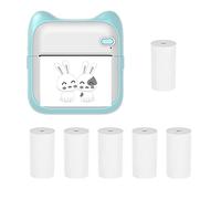 Sunydog Mini Thermal Printer, Portable Pocket Photo Printer 203dpi Wireless BT Connection for Picture Lable DIY Handcraft List Meno Notes Journal Receipt Paper Instant Printer Sticker with 6 Roll
