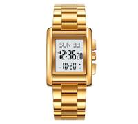 Sunydog Multifunctional Electronic Watch Dual Time Display for Global Travels Stainless Steel Band for Men (Steel)