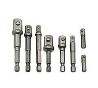 Sunydog Socket Adapter Set with Spring-Loaded Ball Bearing 8 Pcs Power Drill Extension Socket Adapters for Easy Auto Repair Chrome-Vanadium Steel