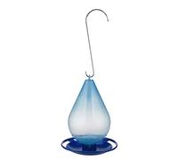 Sunydog Stylish Droplet Bird Waterer Attracts Birds to Drink Water Easy Hanging Display Plastic Blue 1-Quart Capacity