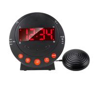 Sunydog Vibrating Alarm Clock with LED Display, Adjustable Brightness and Volume, Two USB Charging Ports, Perfect for Heavy Sleepers, Deaf, Elderly, 2 Alarm Settings (Black)